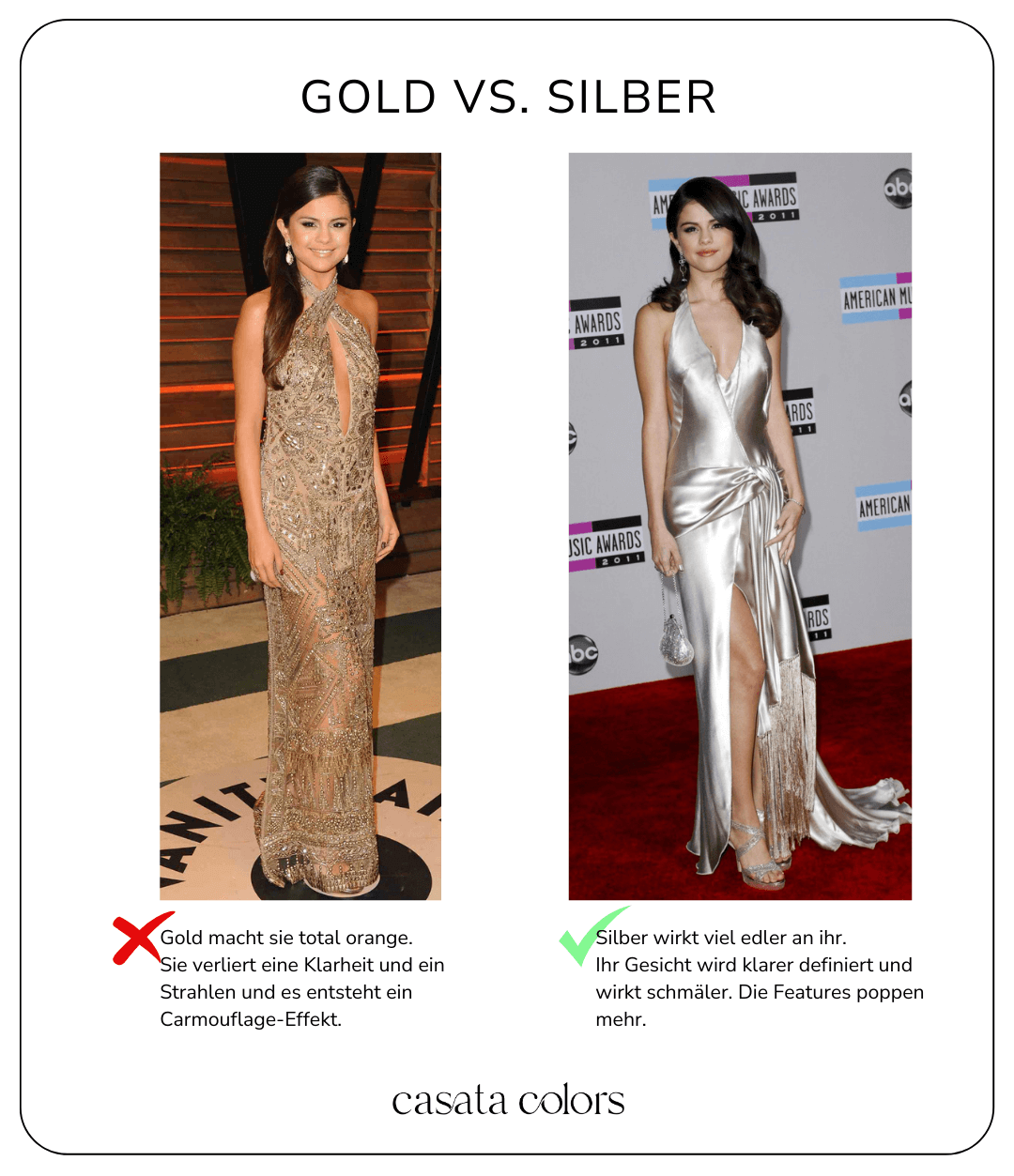 Gold vs. Silber – der richtige Metallicton lässt deine Features poppen