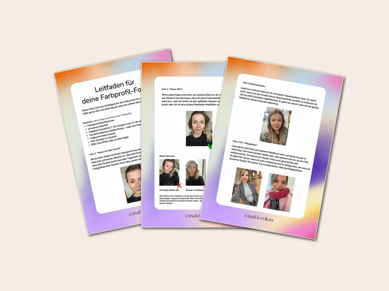 Fotoanleitung – 3 Seiten aus dem Farbprofil-Fragebogen